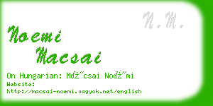 noemi macsai business card